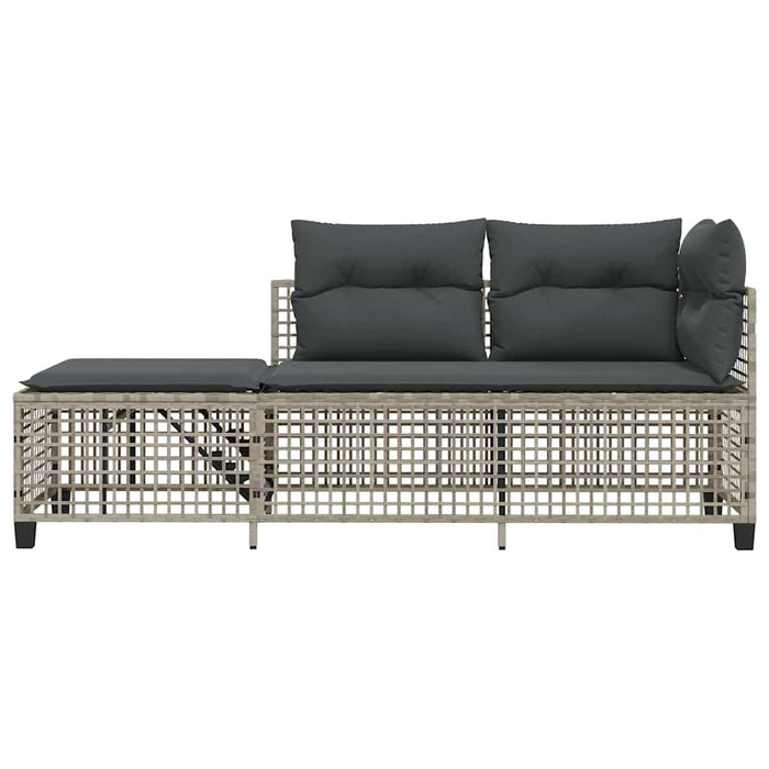 Set mobilier colțar grădină perne 3 piese gri deschis poliratan - WALTI WALTI
