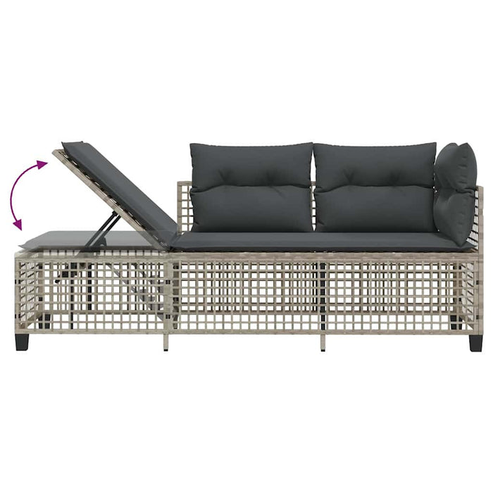 Set mobilier colțar grădină perne 3 piese gri deschis poliratan - WALTI WALTI
