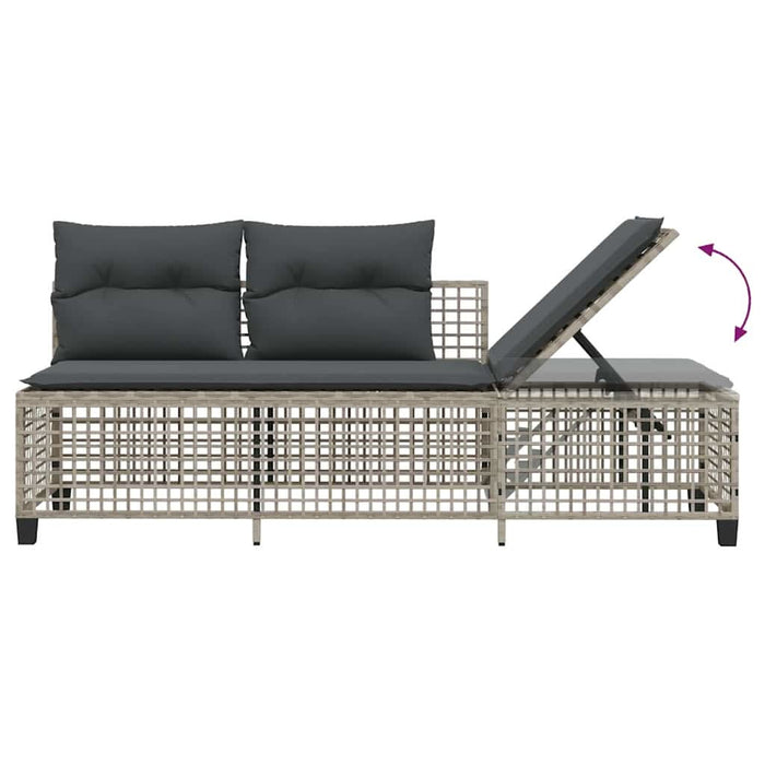 Set mobilier colțar grădină perne 3 piese gri deschis poliratan - WALTI WALTI