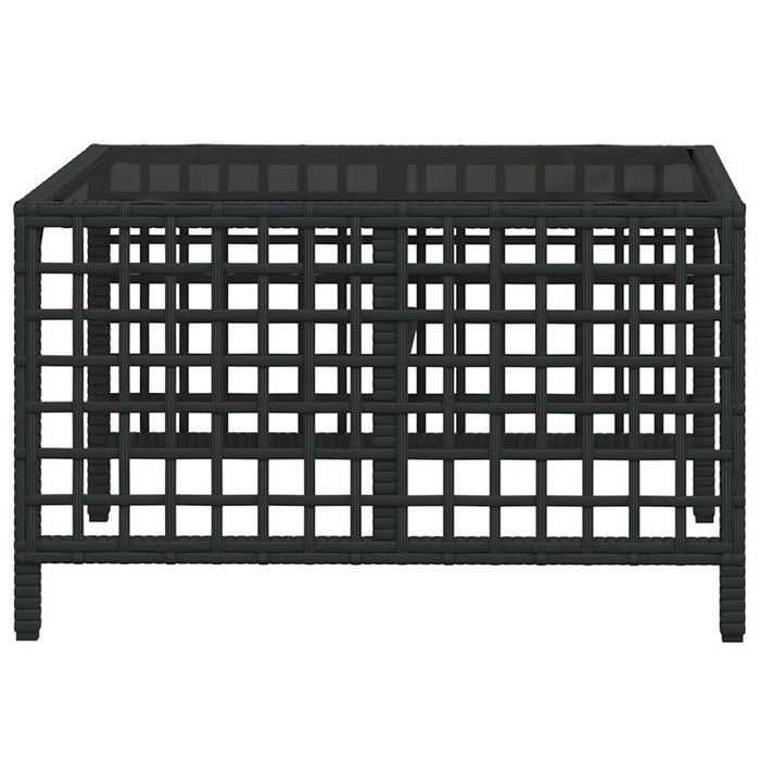 Set canapele de colț de grădină cu 3 piese și perne, poliratan negru WALTI