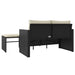 Set mobilier de grădină cu perne, 3 piese, negru, poliratan - WALTI WALTI
