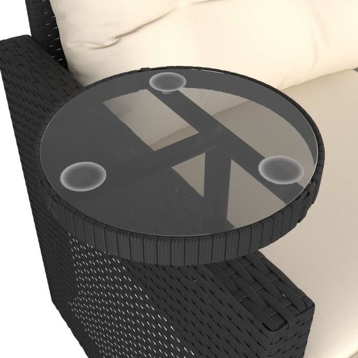 Set mobilier de grădină cu perne, 3 piese, negru, poliratan - WALTI WALTI