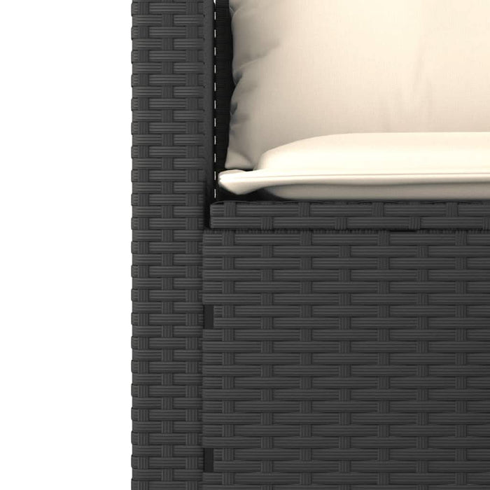Set mobilier de grădină cu perne, 3 piese, negru, poliratan - WALTI WALTI