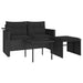 Set mobilier de grădină cu perne, 3 piese, negru, poliratan - WALTI WALTI