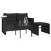 Set mobilier de grădină cu perne, 3 piese, negru, poliratan - WALTI WALTI