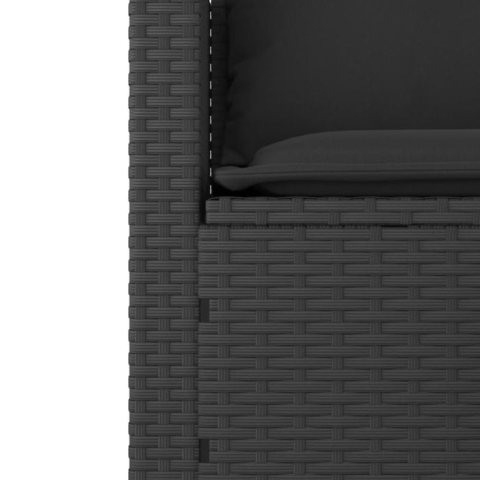 Set mobilier de grădină cu perne, 3 piese, negru, poliratan - WALTI WALTI