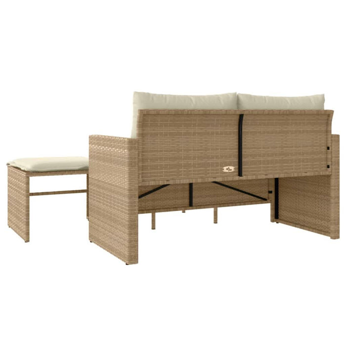 Set canapele de grădină, 3 piese, cu perne, bej, poliratan - WALTI WALTI