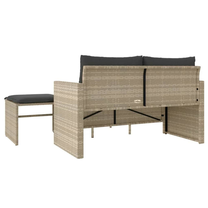 Set canapele de grădină cu perne, 3 piese gri deschis poliratan - WALTI WALTI