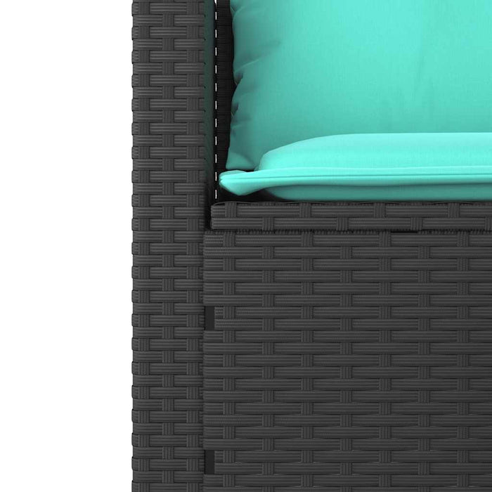 Set canapele de grădină 3 piese cu perne, poliratan negru WALTI