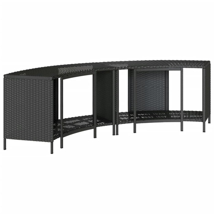 Rafturi de depozitare pentru spa, 2 buc., negru, poliratan - WALTI WALTI