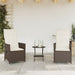 Set bistro cu perne, 3 piese, maro, poliratan - WALTI WALTI