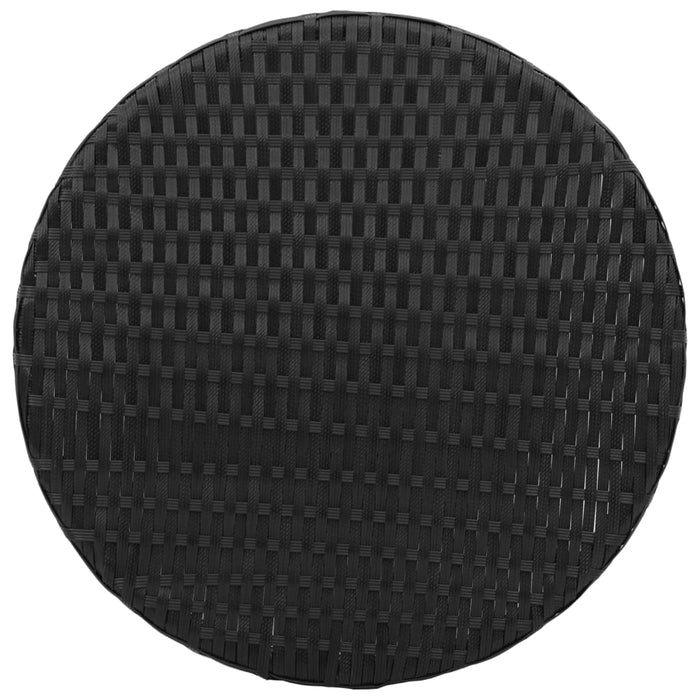 Set bistro cu perne, 3 piese, negru, poliratan - WALTI WALTI