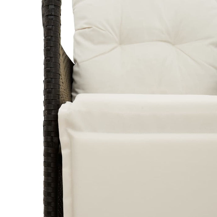 Set bistro cu perne, 3 piese, negru, poliratan - WALTI WALTI