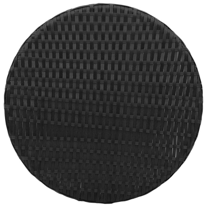 Set bistro cu perne, 3 piese, negru, poliratan - WALTI WALTI