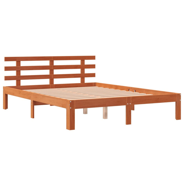 Cadru pat fără saltea, maro ceruit, 140x190 cm, lemn masiv pin - WALTI WALTI