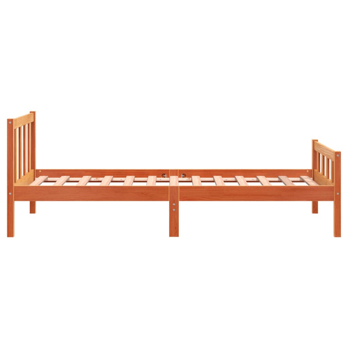 Cadru pat fără saltea, maro ceruit, 75x190 cm, lemn masiv pin WALTI