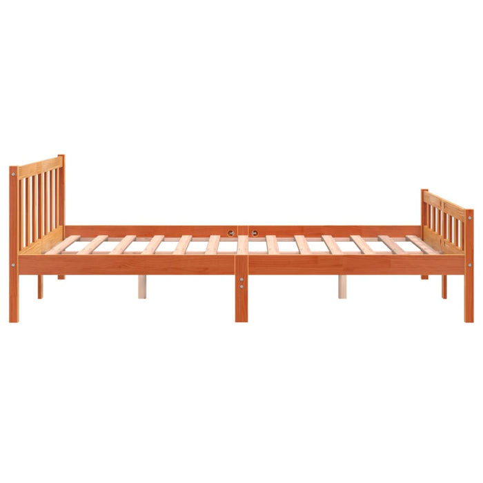 Cadru de pat fără saltea, maro ceruit 150x200 cm lemn masiv pin - WALTI WALTI