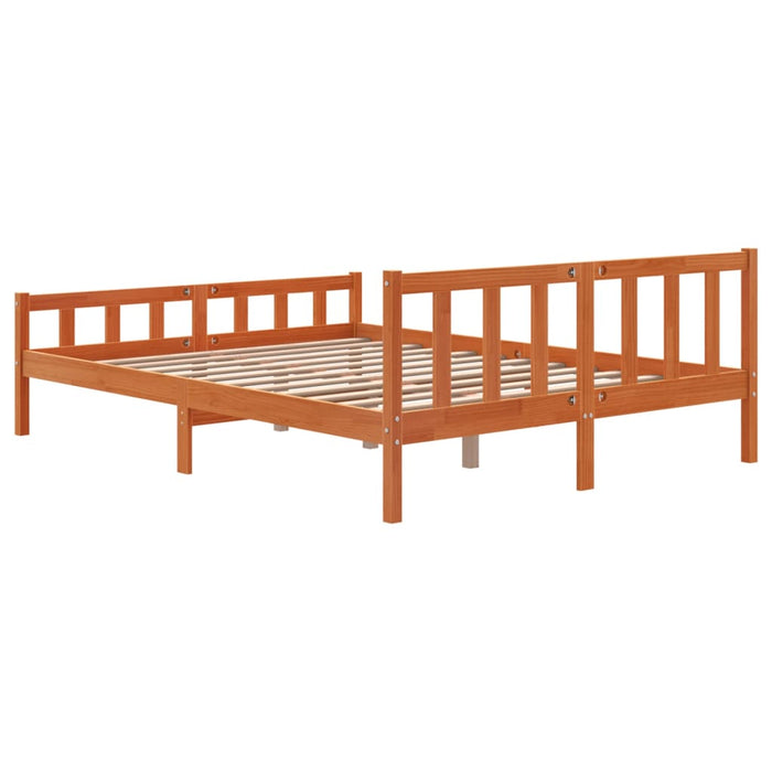 Cadru de pat fără saltea, maro ceruit 150x200 cm lemn masiv pin - WALTI WALTI