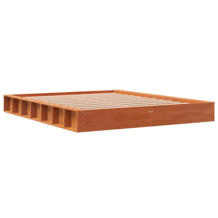 Cadru de pat fără saltea, maro ceruit 150x200 cm lemn masiv pin - WALTI WALTI
