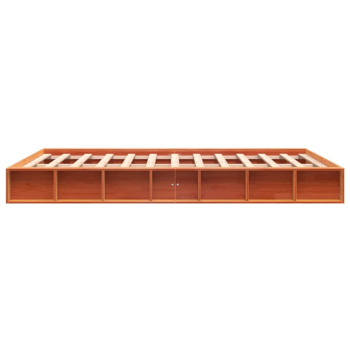 Cadru de pat fără saltea, maro ceruit 150x200 cm lemn masiv pin - WALTI WALTI