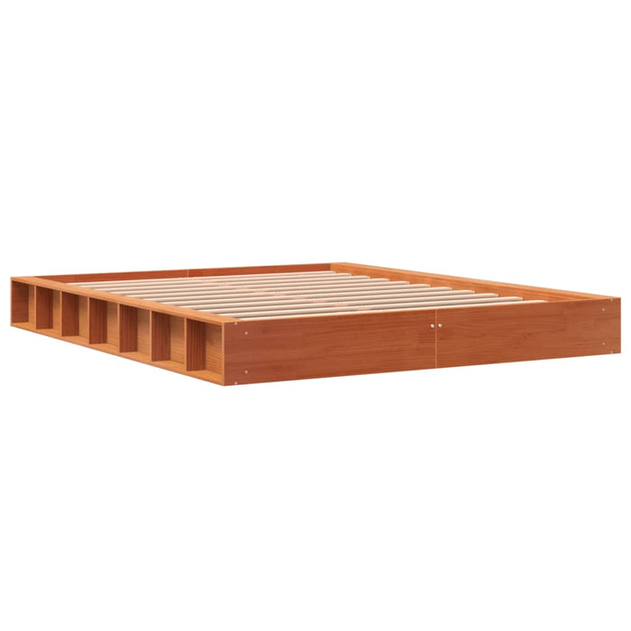Cadru de pat fără saltea, maro ceruit 150x200 cm lemn masiv pin - WALTI WALTI