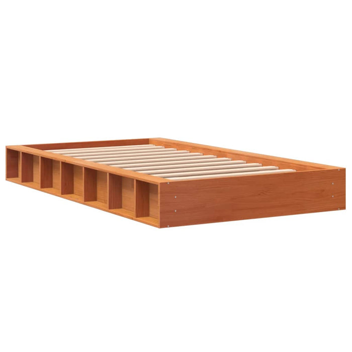 Cadru pat fără saltea, maro ceruit, 100x200 cm, lemn masiv pin - WALTI WALTI