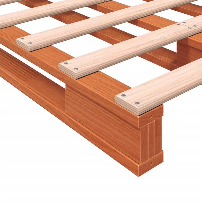 Pat din paleți, maro ceruit, 140x200 cm, lemn masiv de pin - WALTI WALTI