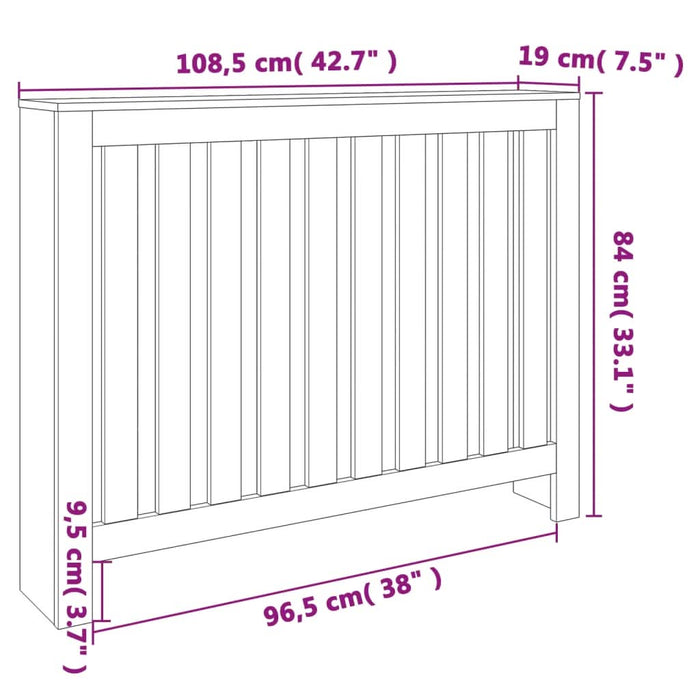 Mască pentru calorifer maro ceruit 108,5x19x84cm lemn masiv pin WALTI