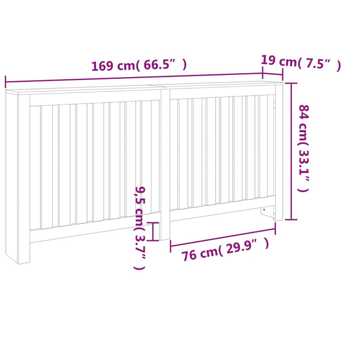 Mască pentru calorifer maro ceruit 169x19x84 cm lemn masiv pin - WALTI WALTI