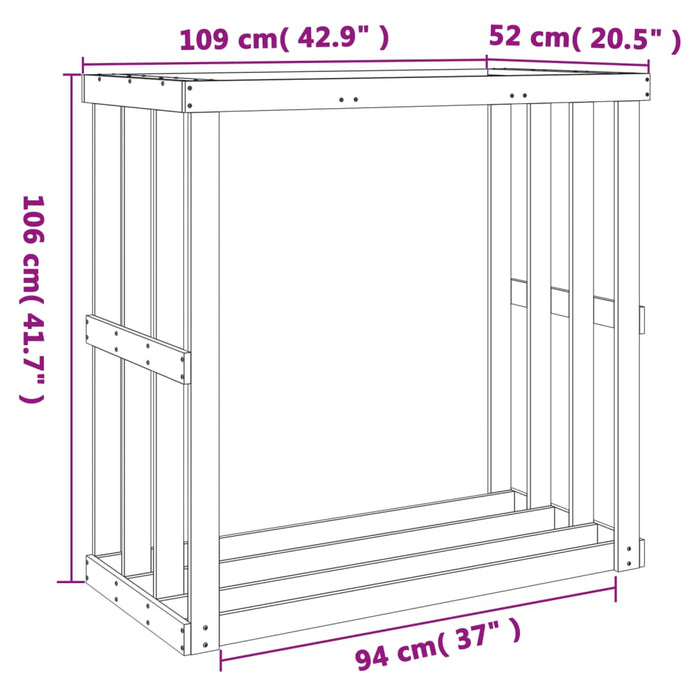 Suport bușteni exterior maro ceruit 109x52x106cm lemn masiv pin - WALTI WALTI