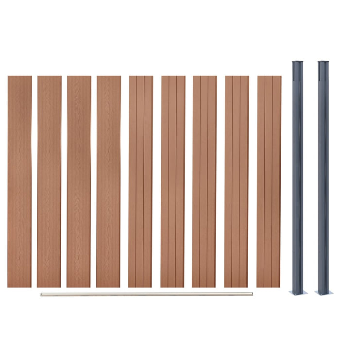 Set panouri pentru gard, maro, 180x186 cm, WPC - WALTI WALTI