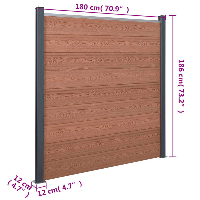 Set panouri pentru gard, maro, 180x186 cm, WPC - WALTI WALTI