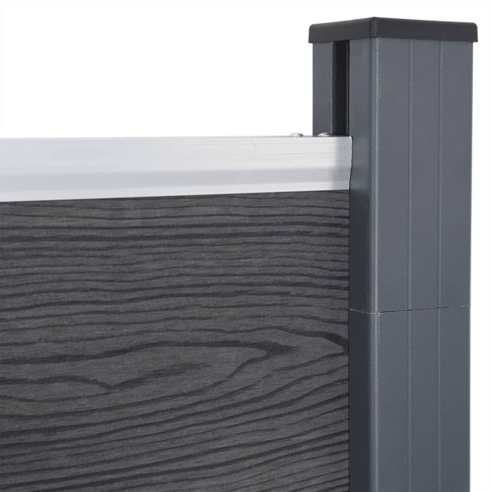 Set panouri pentru gard, gri, 180x186 cm, WPC - WALTI WALTI