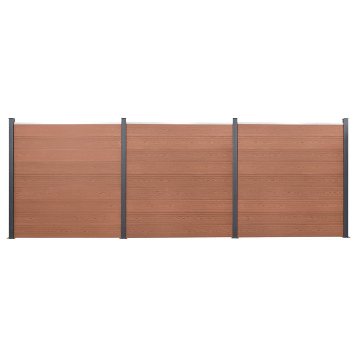 Set panouri pentru gard, maro, 526x186 cm, WPC - WALTI WALTI