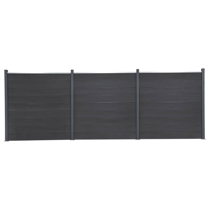 Set panouri pentru gard, gri, 526x186 cm, WPC - WALTI WALTI