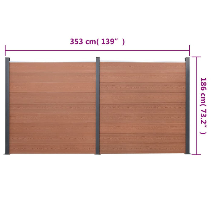 Set panouri pentru gard, maro, 353x186 cm, WPC - WALTI WALTI