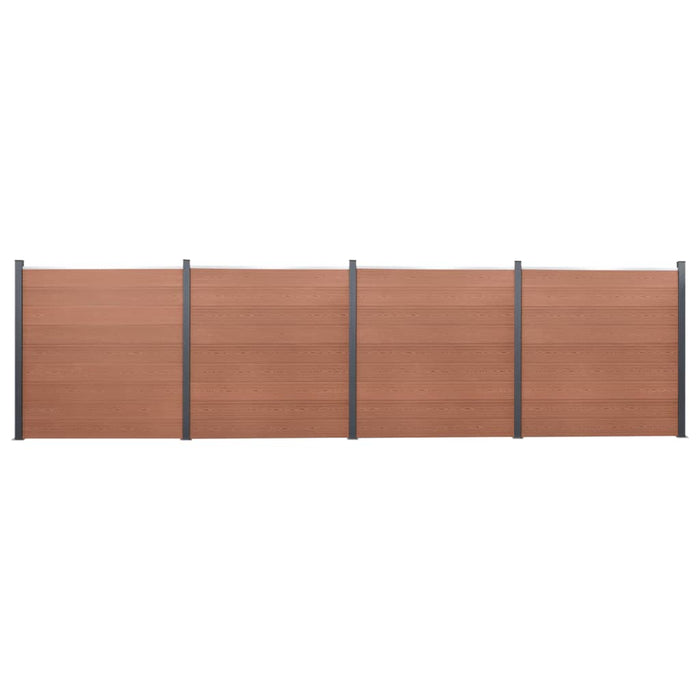 Set panouri pentru gard, maro, 699x186 cm, WPC - WALTI WALTI