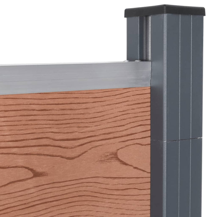 Set panouri pentru gard, maro, 699x186 cm, WPC - WALTI WALTI