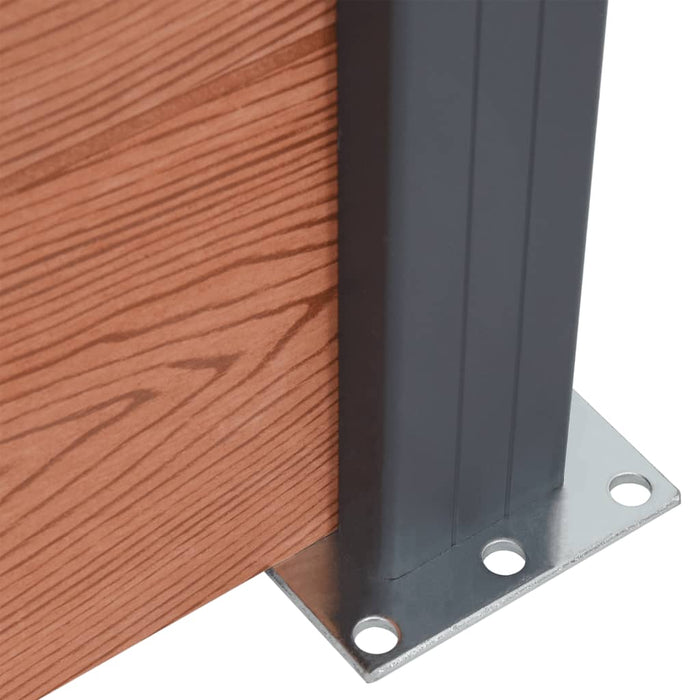 Set panouri pentru gard, maro, 699x186 cm, WPC - WALTI WALTI