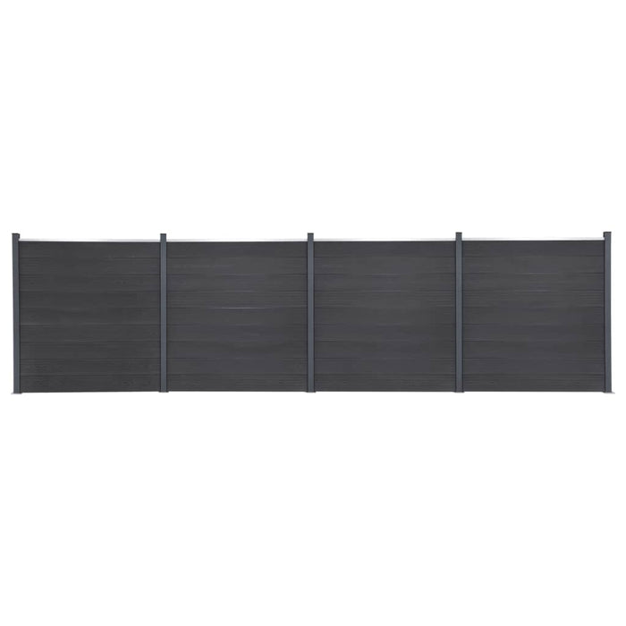 Set panouri pentru gard, gri, 699x186 cm, WPC - WALTI WALTI