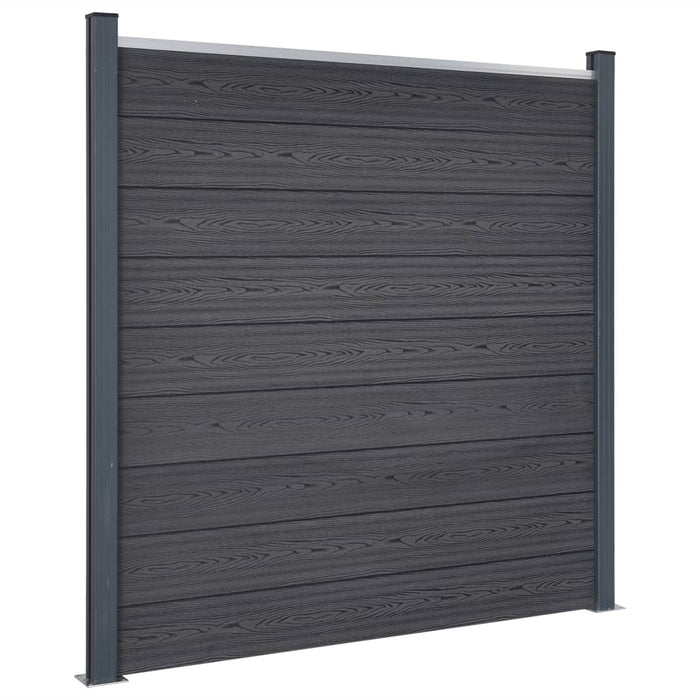 Set panouri pentru gard, gri, 699x186 cm, WPC - WALTI WALTI