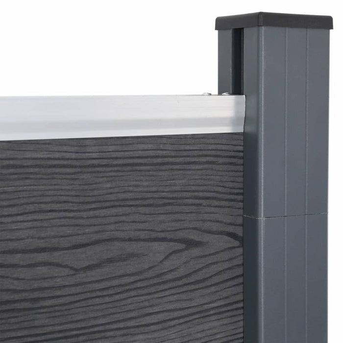 Set panouri pentru gard, gri, 699x186 cm, WPC - WALTI WALTI