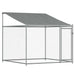 Cușcă de câini cu acoperiș și ușă gri, 2x2x2 m, oțel galvanizat - WALTI WALTI
