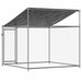 Cușcă de câini cu acoperiș și ușă gri, 2x2x2 m, oțel galvanizat - WALTI WALTI