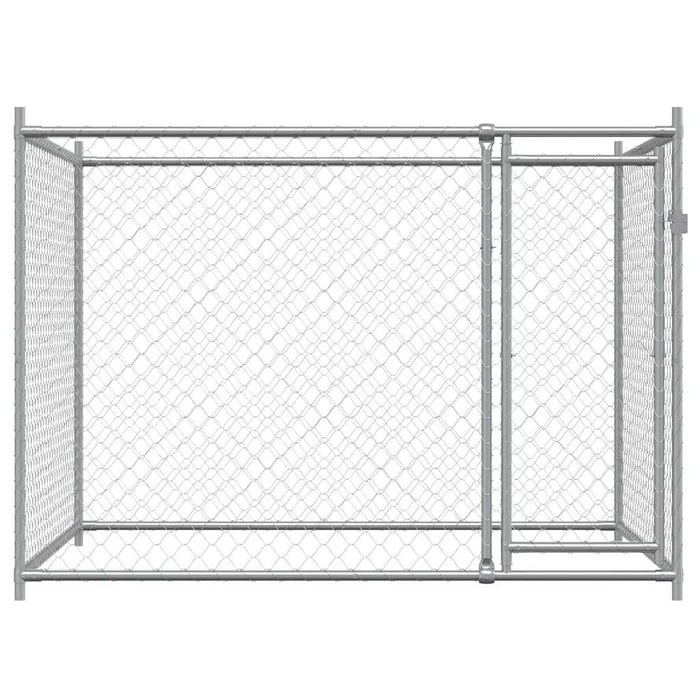 Cușcă pentru câini cu ușă, gri, 2x2x1,5 m, oțel galvanizat - WALTI WALTI