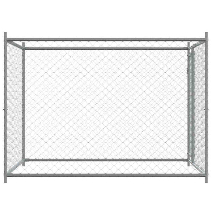 Cușcă pentru câini cu ușă, gri, 2x2x1,5 m, oțel galvanizat - WALTI WALTI