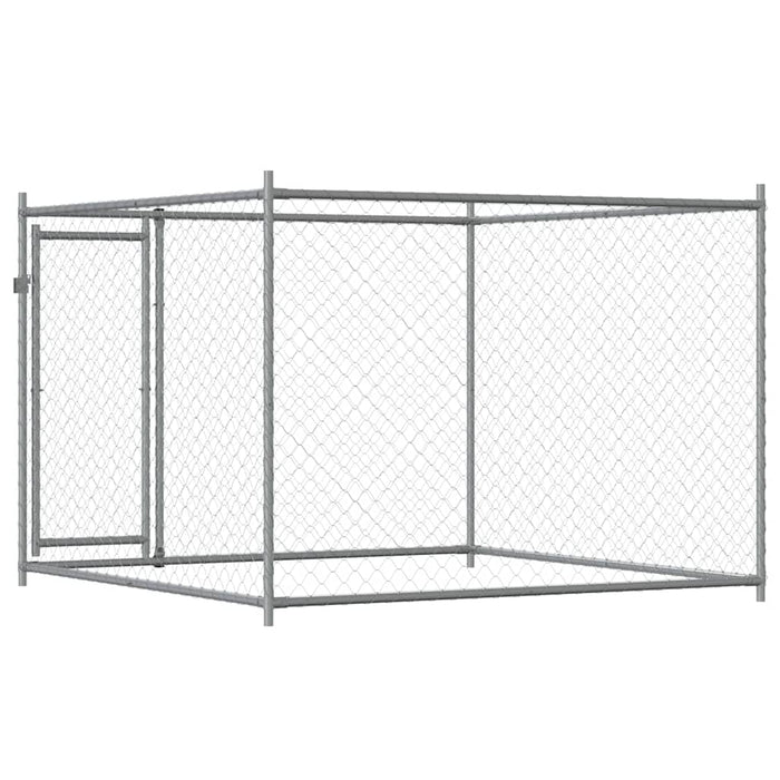Cușcă pentru câini cu ușă, gri, 2x2x1,5 m, oțel galvanizat - WALTI WALTI