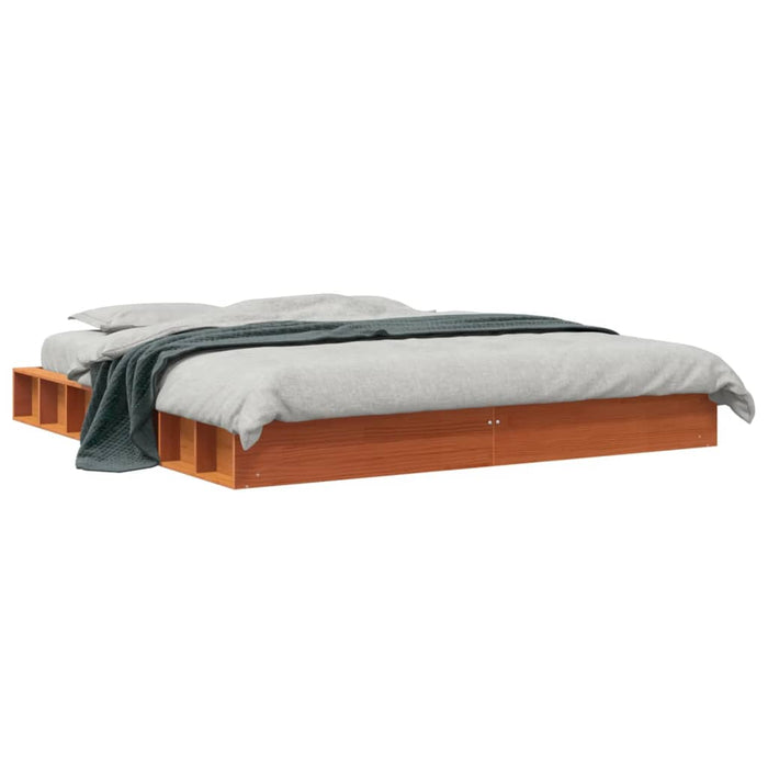 Cadru de pat fără saltea, maro ceruit 180x200 cm lemn masiv pin - WALTI WALTI