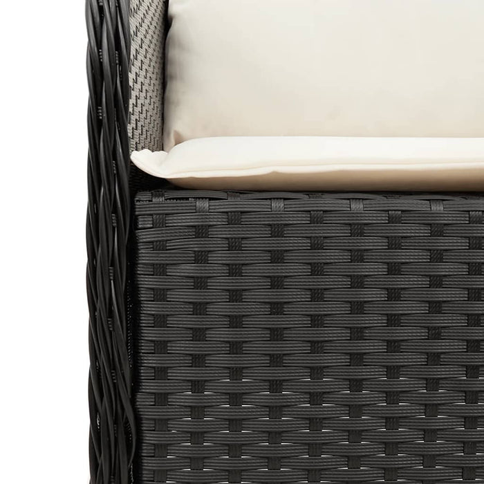 Set mobilier de grădină cu perne, 3 piese, negru, poliratan - WALTI WALTI