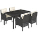 Set mobilier de grădină cu perne, 5 piese, negru, poliratan - WALTI WALTI